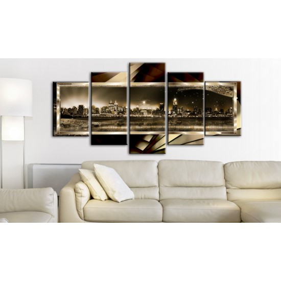 Canvas Print - New York: Starry night - sepia