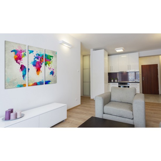 Canvas Print - World Map: An Explosion of Colors