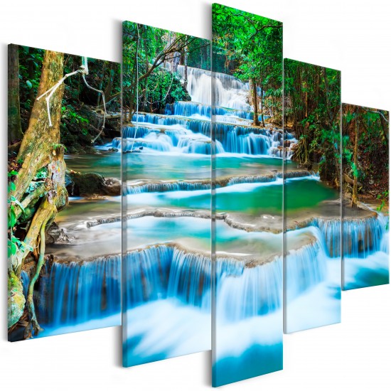 Canvas Print - Waterfall in Kanchanaburi (5 Parts) Wide