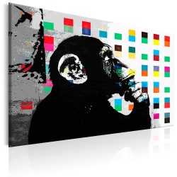 Canvas Print - Banksy The Thinker Monkey 