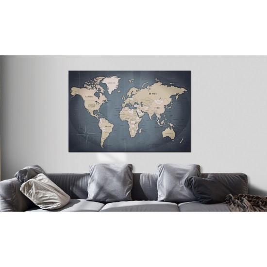 Canvas Print - World Map: Shades of Grey