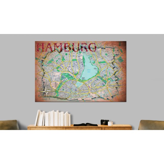 Canvas Print - Map of Hamburg