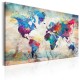 Canvas Print - World Map: Colourful Madness