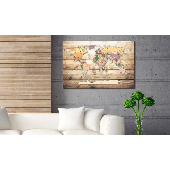 Canvas Print - World Map: Colourful Continents