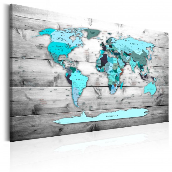 Canvas Print - World Map: Blue World