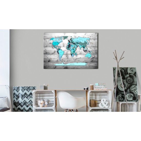 Canvas Print - World Map: Blue World