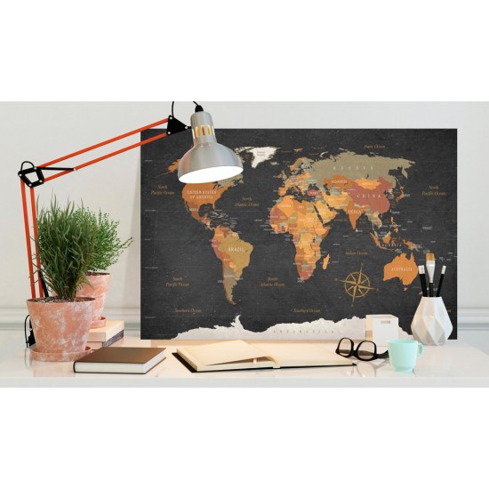 Canvas Print - World Map: Secrets of the Earth