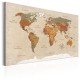 Canvas Print - World Map: Beige Chic