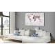 Canvas Print - World Map: Pink Continents